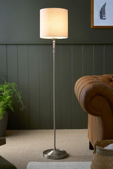 Brushed Chrome Burford Battery Operated Floor Lamp