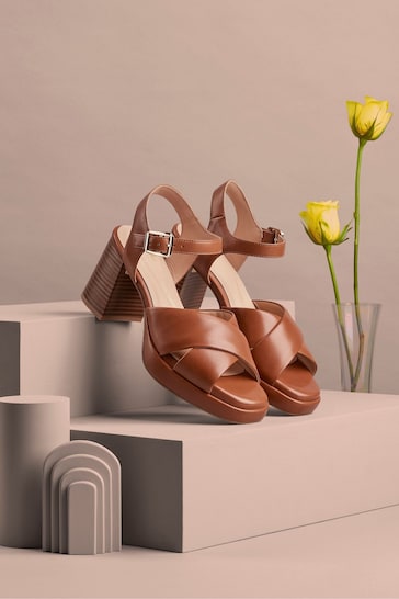 Clarks Brown Suede Ritzy 75 Rae Sandals