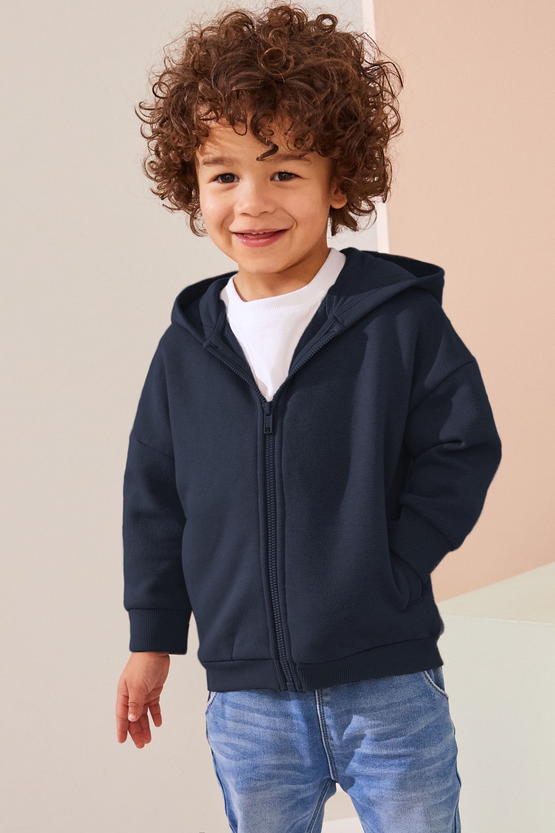 Buy Navy Blue Zip Through Hoodie 3mths 7yrs from the Next UK online shop