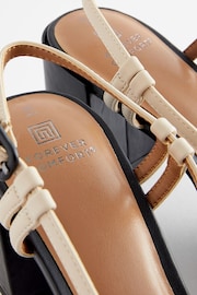 Bone Cream Forever Comfort® Square Toe Slingback Block Heel Shoes - Image 4 of 5