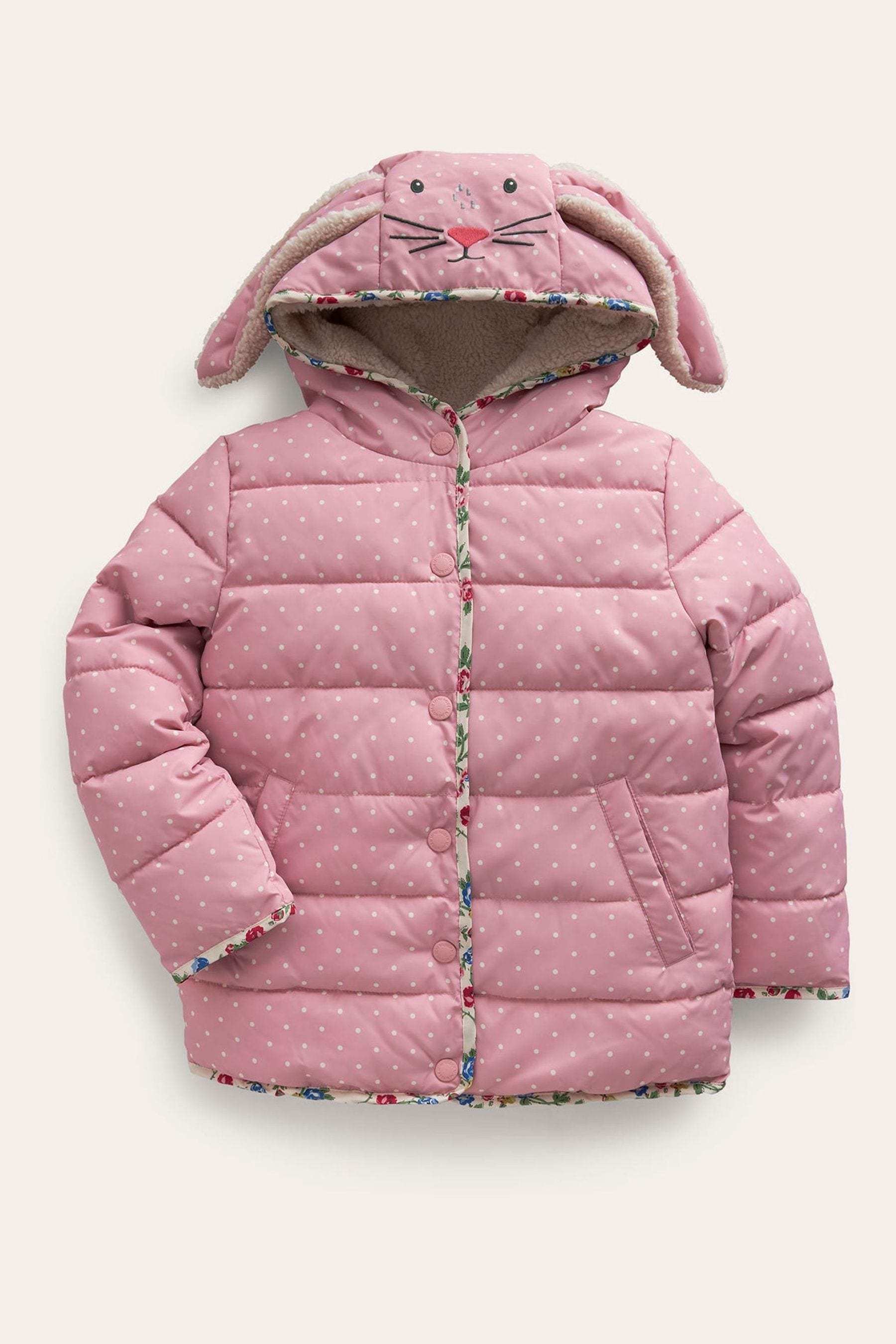 Buy Boden Pink Novelty Rabbit Padded Coat from Next Luxembourg