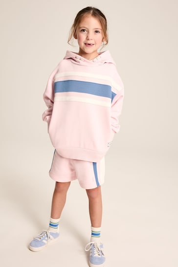Joules Haley Pink Colourblock Hooded Sweatshirt