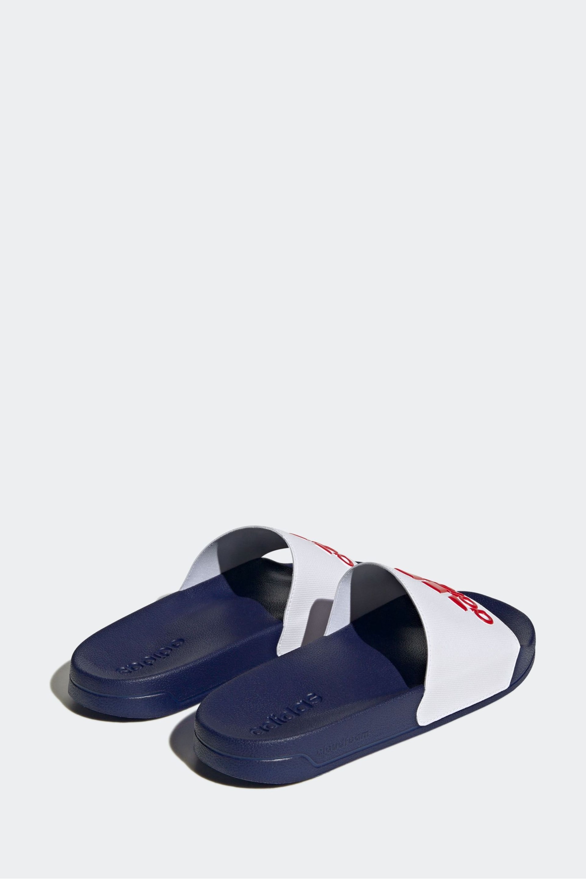 adidas White Sportswear Adilette Shower Slides - Image 3 of 9
