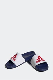 adidas White Sportswear Adilette Shower Slides - Image 4 of 9