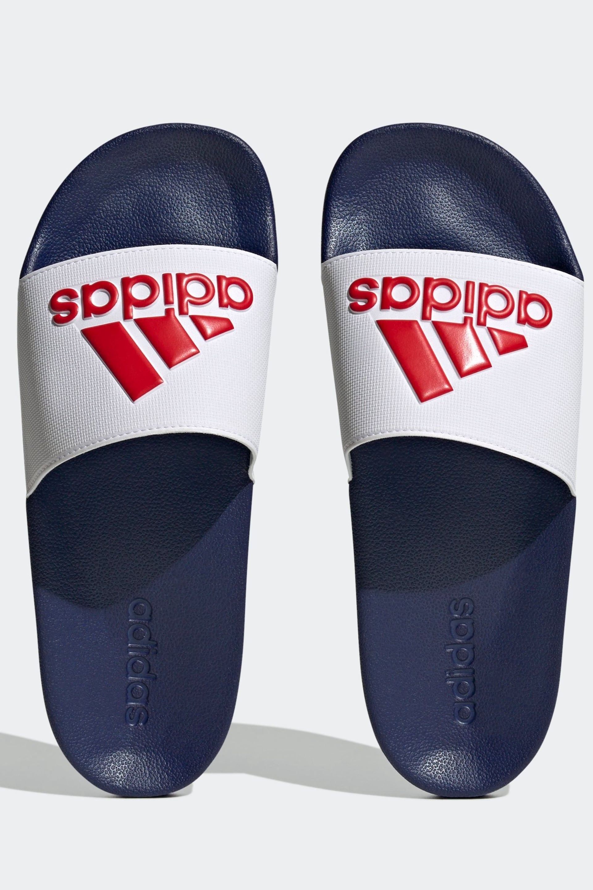 adidas White Sportswear Adilette Shower Slides - Image 6 of 9