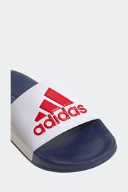 adidas White Sportswear Adilette Shower Slides - Image 8 of 9