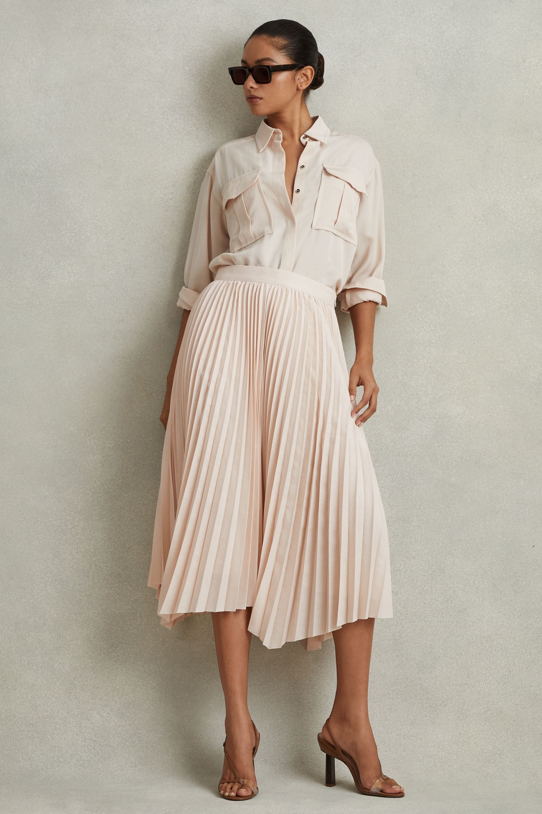 Pink pleated skirt next outlet