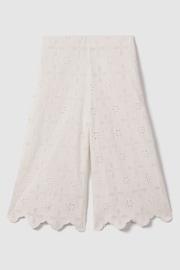 Reiss Ivory Nella Junior Cotton Broderie Lace Trousers - Image 2 of 4