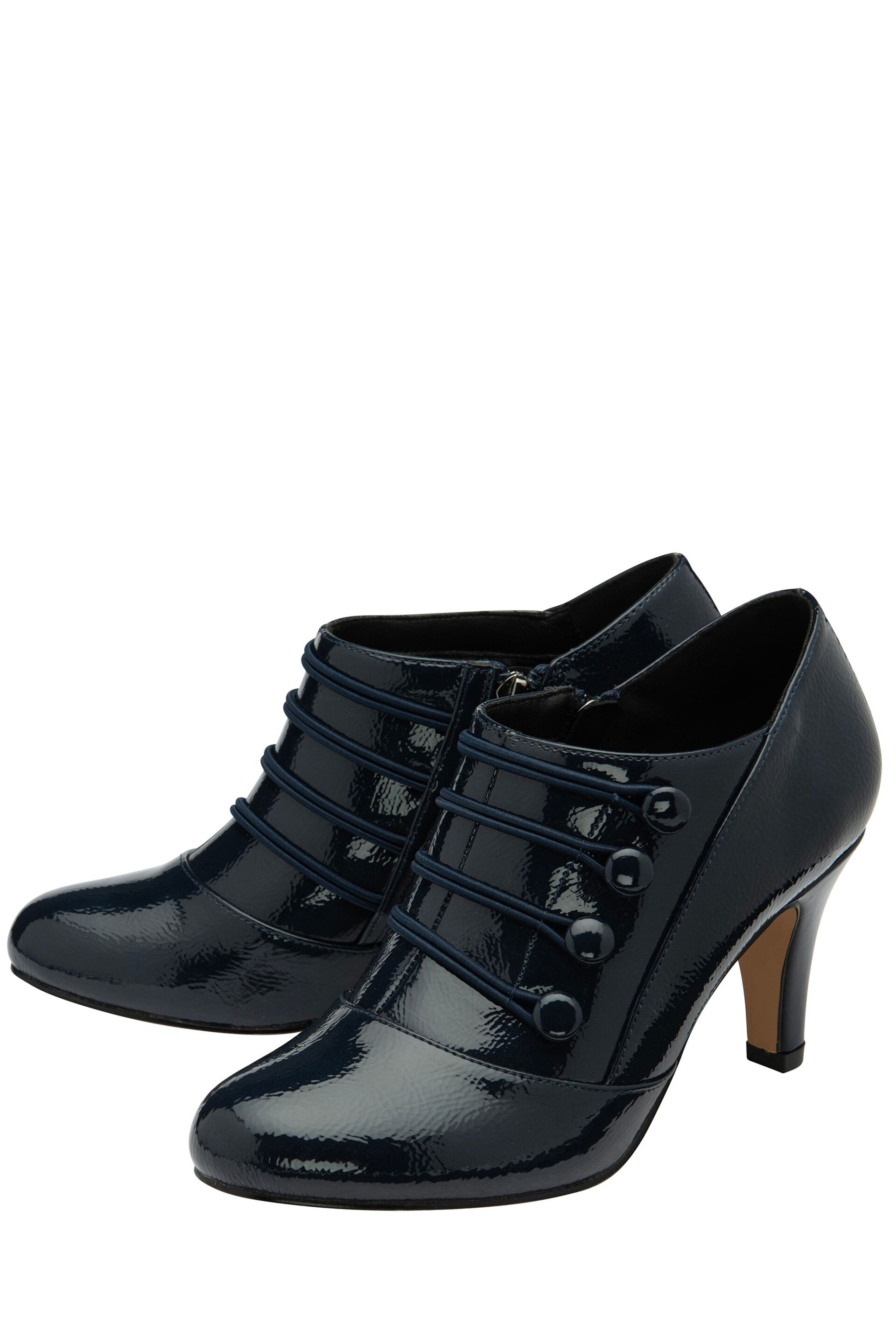 Lotus Navy Blue Patent Shoe Boots - Image 2 of 4