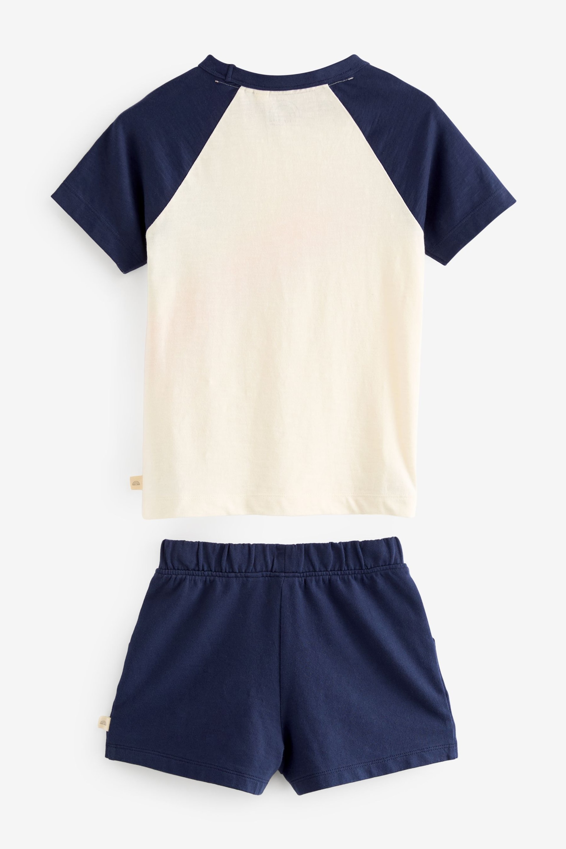 Little Bird by Jools Oliver Navy Happy T-Shirt and Short Set - Image 5 of 6