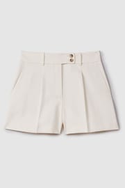 Reiss Cream Millie Front Pleat Tailored Shorts - Image 2 of 6