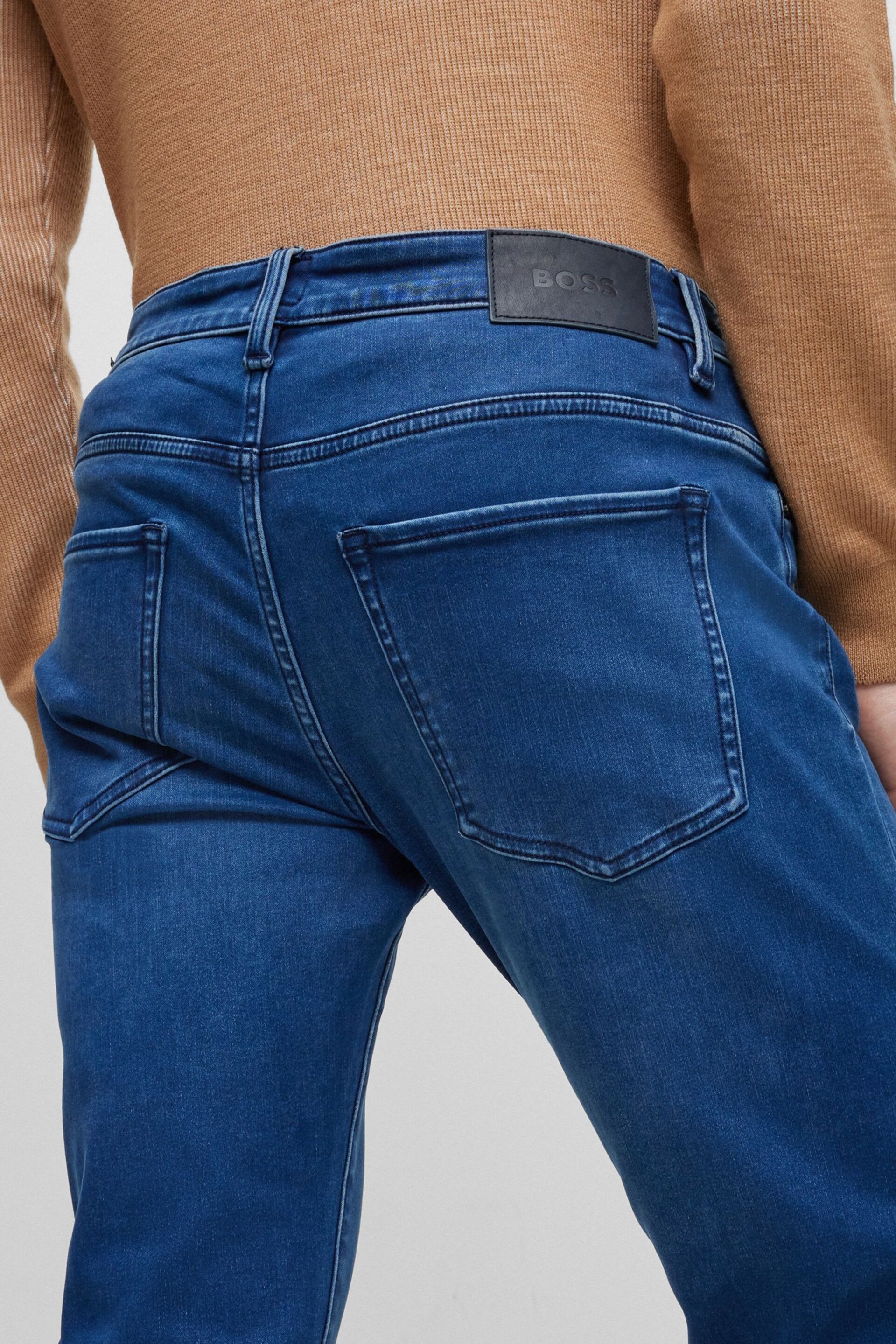 BOSS Blue Delaware Slim Fit Jeans - Image 4 of 5