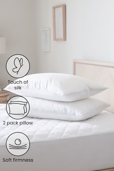 Set of 2 Sleep In Silk Soft Pillows