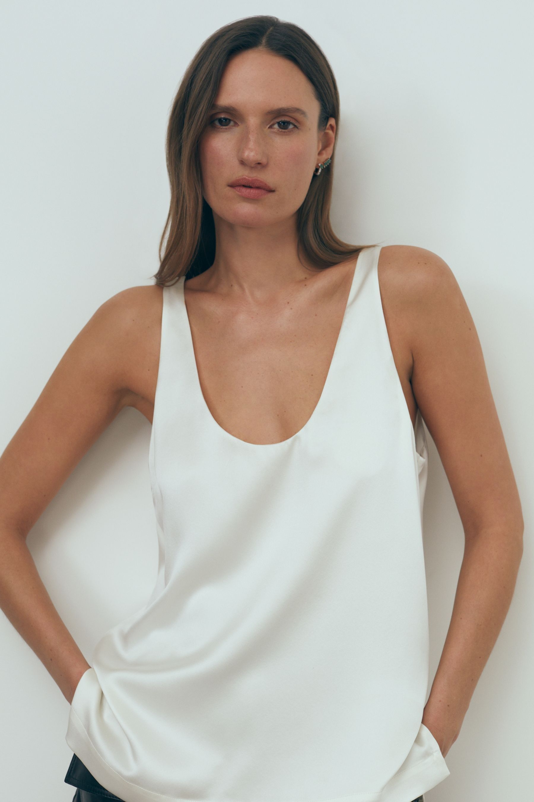 White silk vest top uk deals