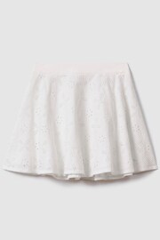 Reiss Ivory Nella Teen Cotton Broderie Lace Skirt - Image 1 of 7