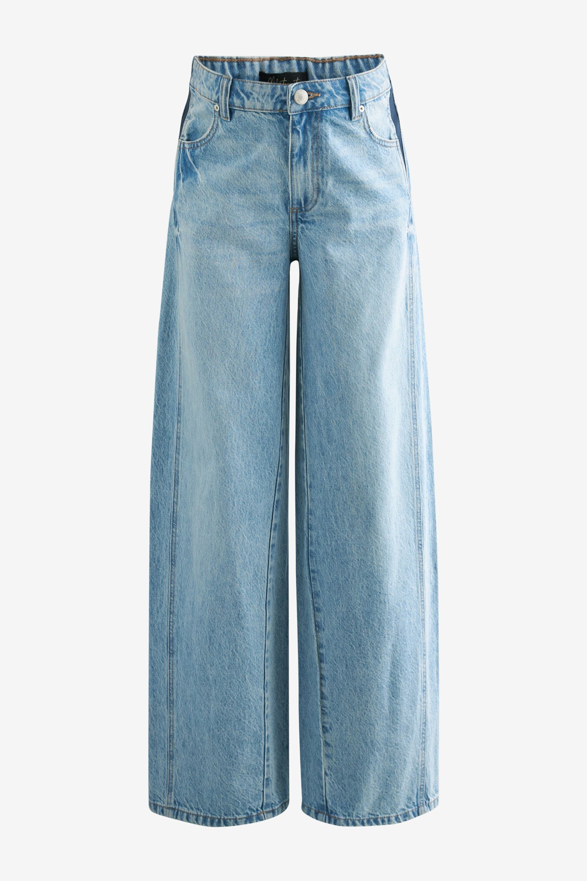 Bleach Denim Maternity Wide Leg Jeans - Image 6 of 9