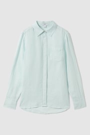 Reiss Aqua Belle Linen Button-Through Shirt - Image 2 of 6