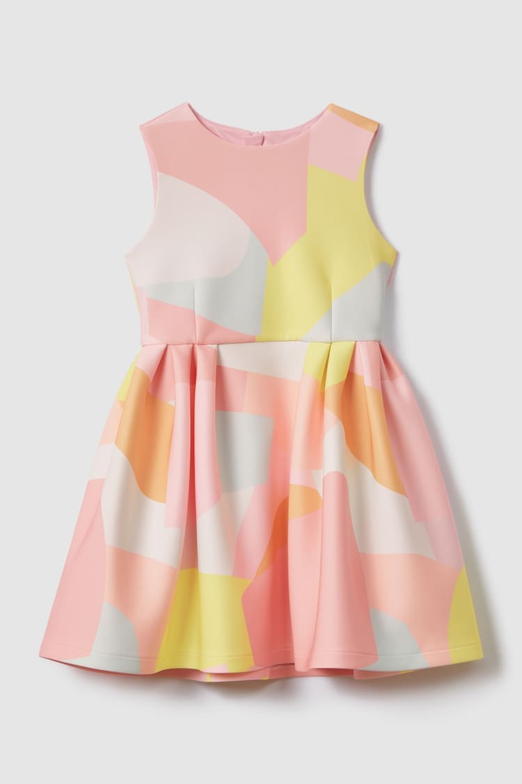 Reiss Multi Trinny Junior Pleated Scuba Dress - Image 2 of 5