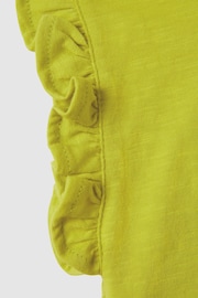Reiss Lime Saskia Junior Ruffle Sleeve Cropped T-Shirt - Image 7 of 7