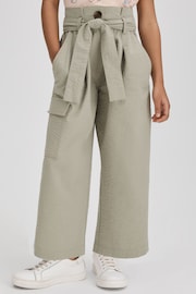 Reiss Khaki Bax Teen Textured Cargo Trousers - Image 1 of 6