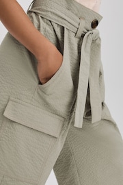 Reiss Khaki Bax Teen Textured Cargo Trousers - Image 4 of 6
