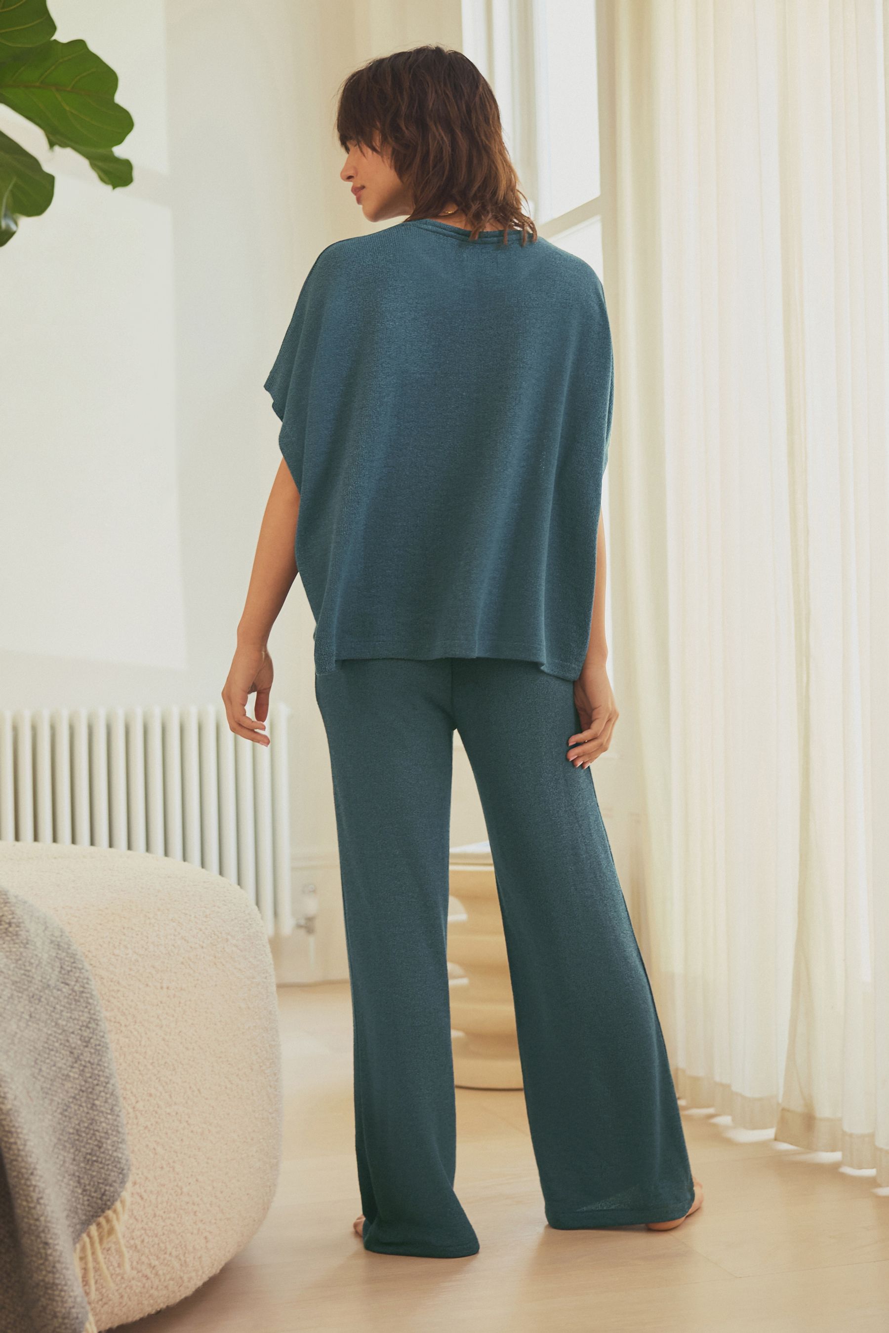 Buy Teal Blue Knitted Short Sleeve Lounge Set from the Next UK online shop