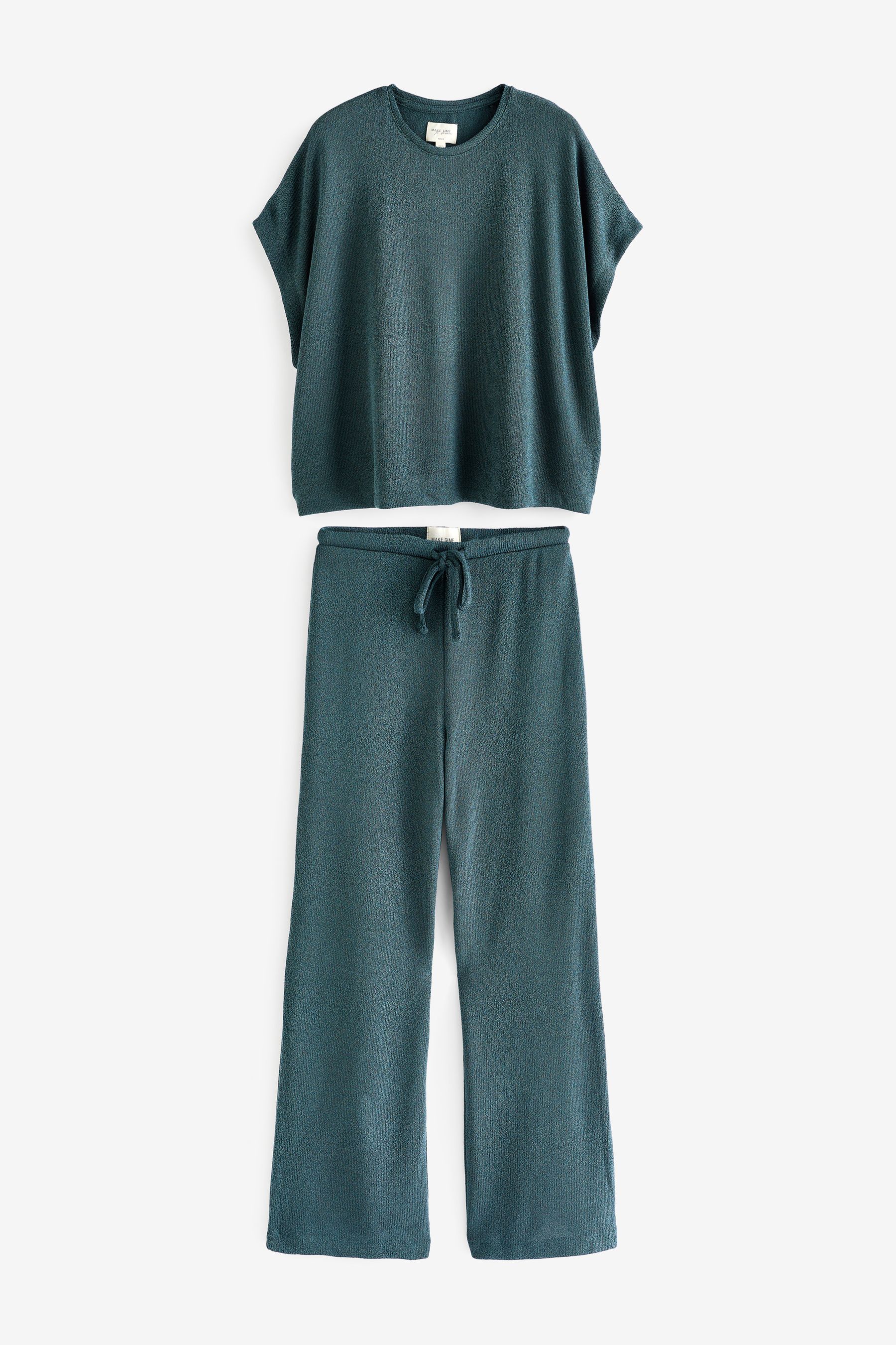 Buy Teal Blue Knitted Short Sleeve Lounge Set from the Next UK online shop