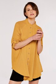 Apricot Mustard Yellow Tetra Oversized Shirt - Image 1 of 4