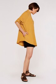 Apricot Mustard Yellow Tetra Oversized Shirt - Image 3 of 4