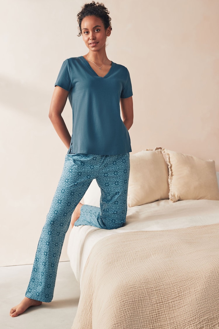 St. Yves Long Sleeve Pyjama Pants Geo Blocks Pl-Blok