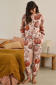 Animal Pumpkin Long Sleeve 100% Cotton Pyjamas - Image 1 of 8