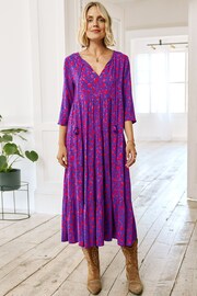 Aspiga Blue Emma Light Weight EcoVero™ Midi Dress - Image 1 of 4