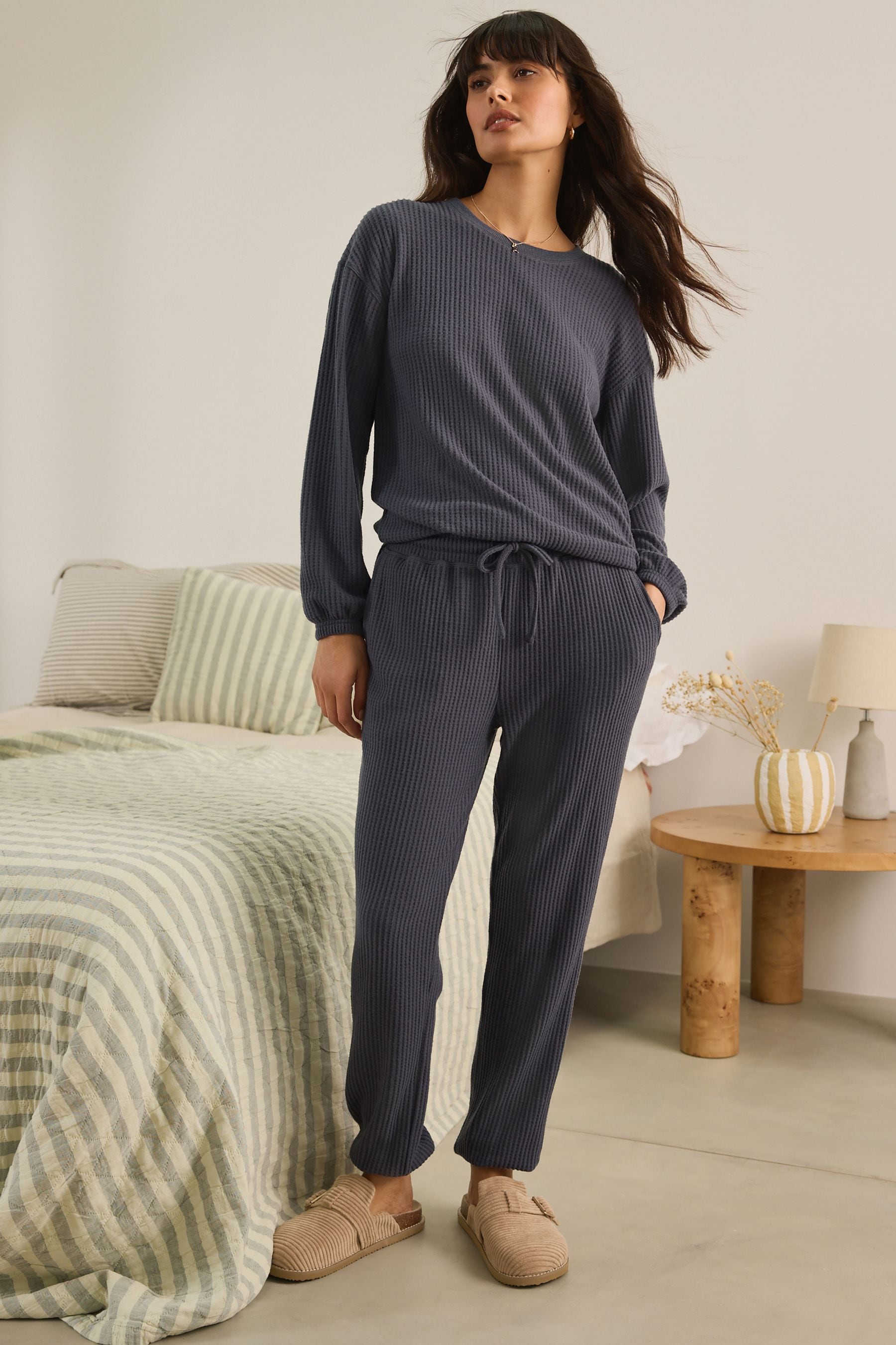Ladies waffle pyjamas on sale