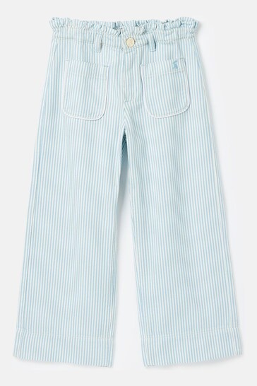 Joules Georgia Blue Striped Wide Leg Trousers