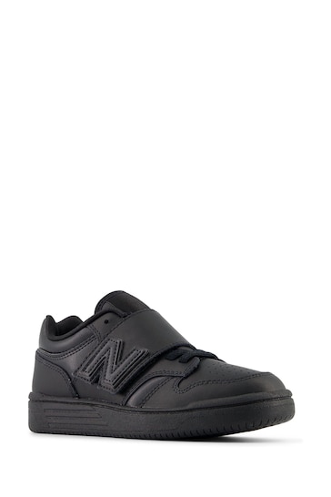 New Balance Black Boys Bungee Lace with Top Strap 480 Trainers