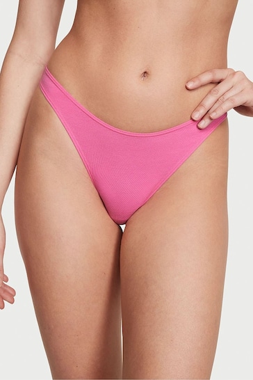 Victoria's Secret Hollywood Pink High Leg Scoop Thong Knickers