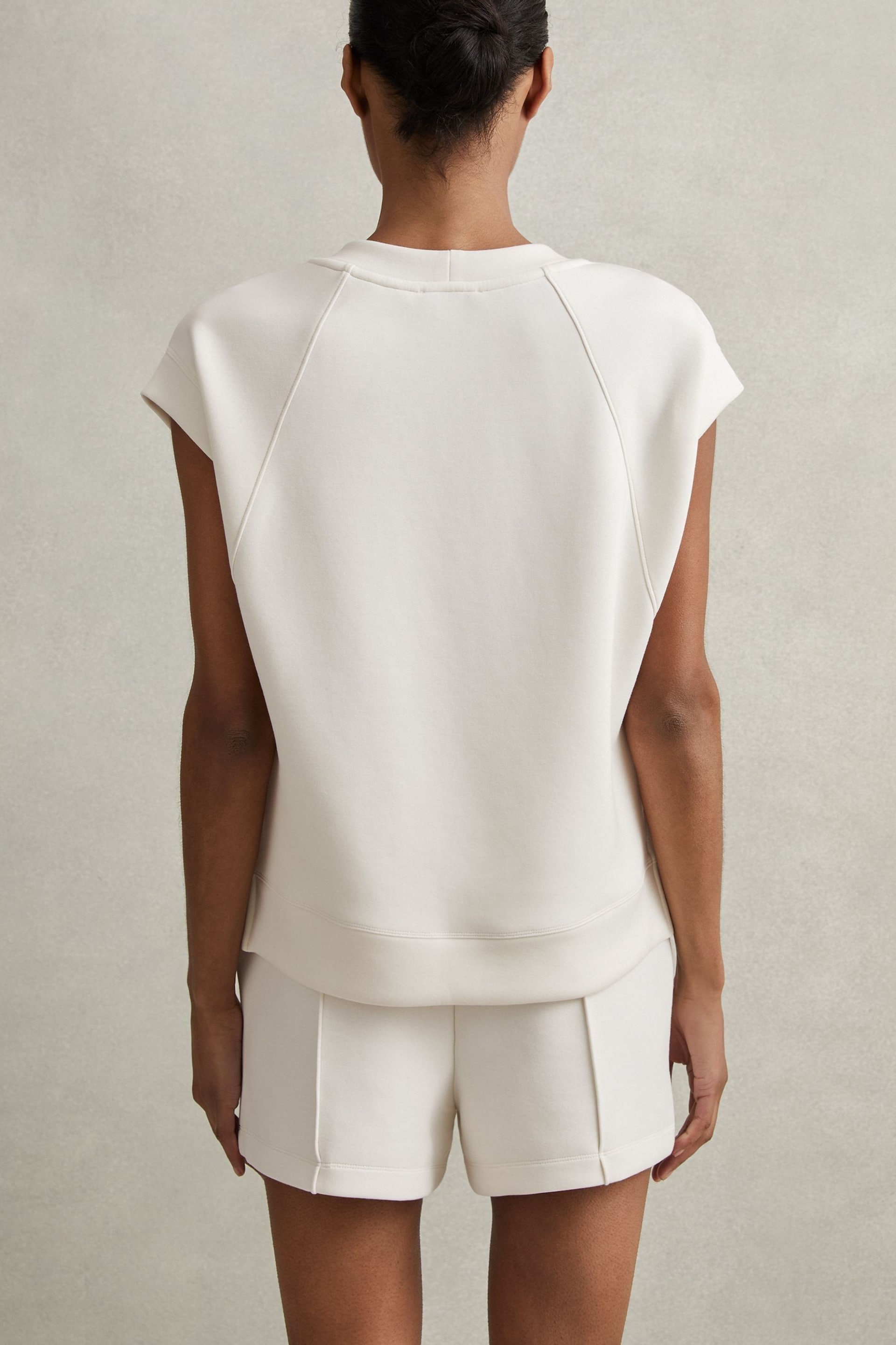 Reiss Ivory Joanna Modal Blend Co-Ord Sweatshirt - Image 4 of 7