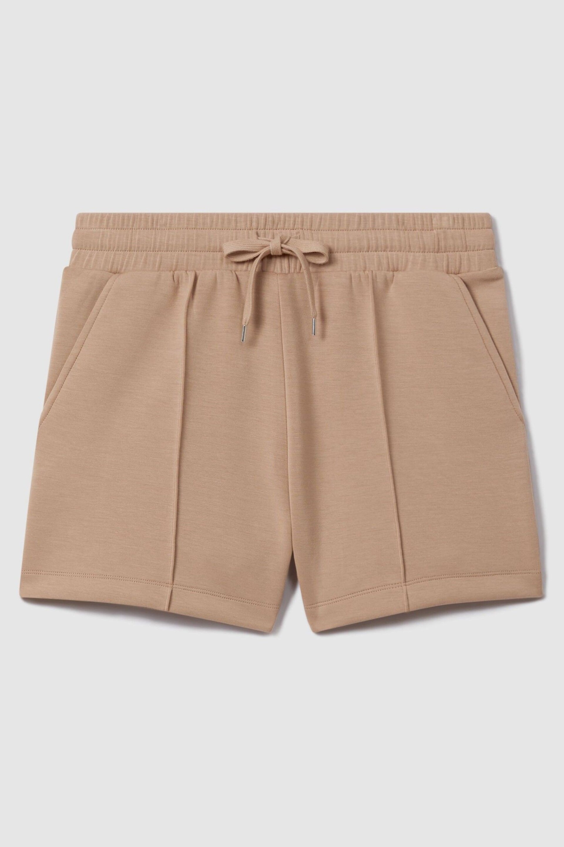 Reiss Camel Joanna Modal Blend Drawstring Co-Ord Sweat Shorts - Image 2 of 6