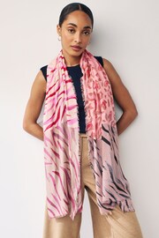 Pink Animal Lightweight Scarf - Image 1 of 5