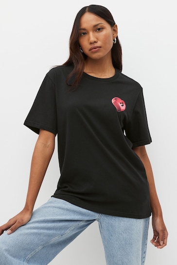 Converse Black Graphic Logo Back Print T-Shirt