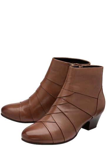 Lotus Natural Leather Ankle Boots
