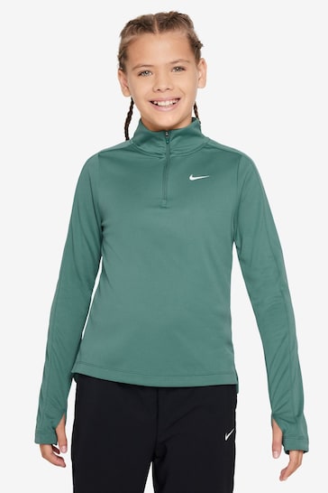 Nike Green Dri-FIT Long-Sleeve 1/2 Zip Top