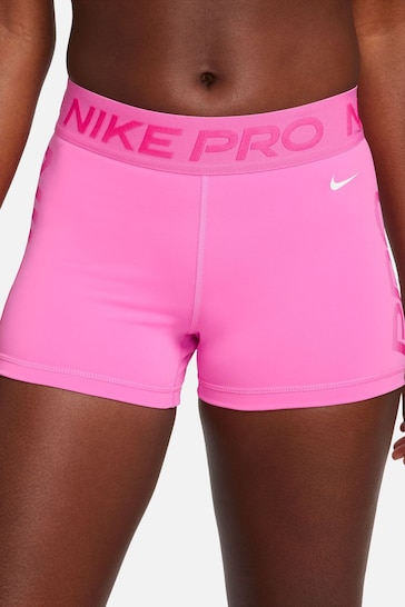 Nike Bright Pink Pro Dri-FIT Mid-Rise 3'' Shorts