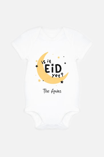 Personalised Is It Eid Yet? Baby Bodysuit by Dollymix