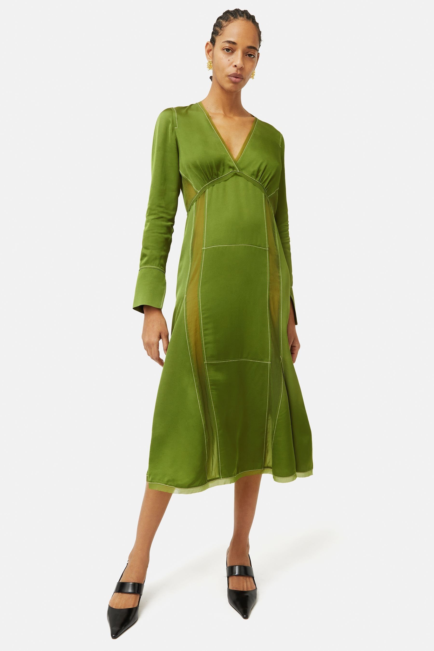 Buy Jigsaw Contrast Stitch Viscose Dress from Next Ireland