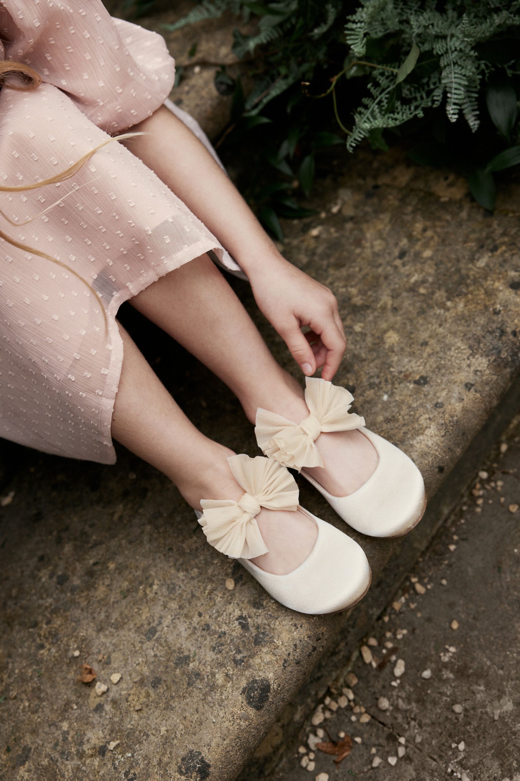 Ivory bow shoes on sale