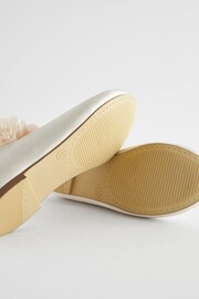 Ivory Cream Bow Stain Resistant Satin Bridesmaid Ballet Shoes - Image 7 of 7