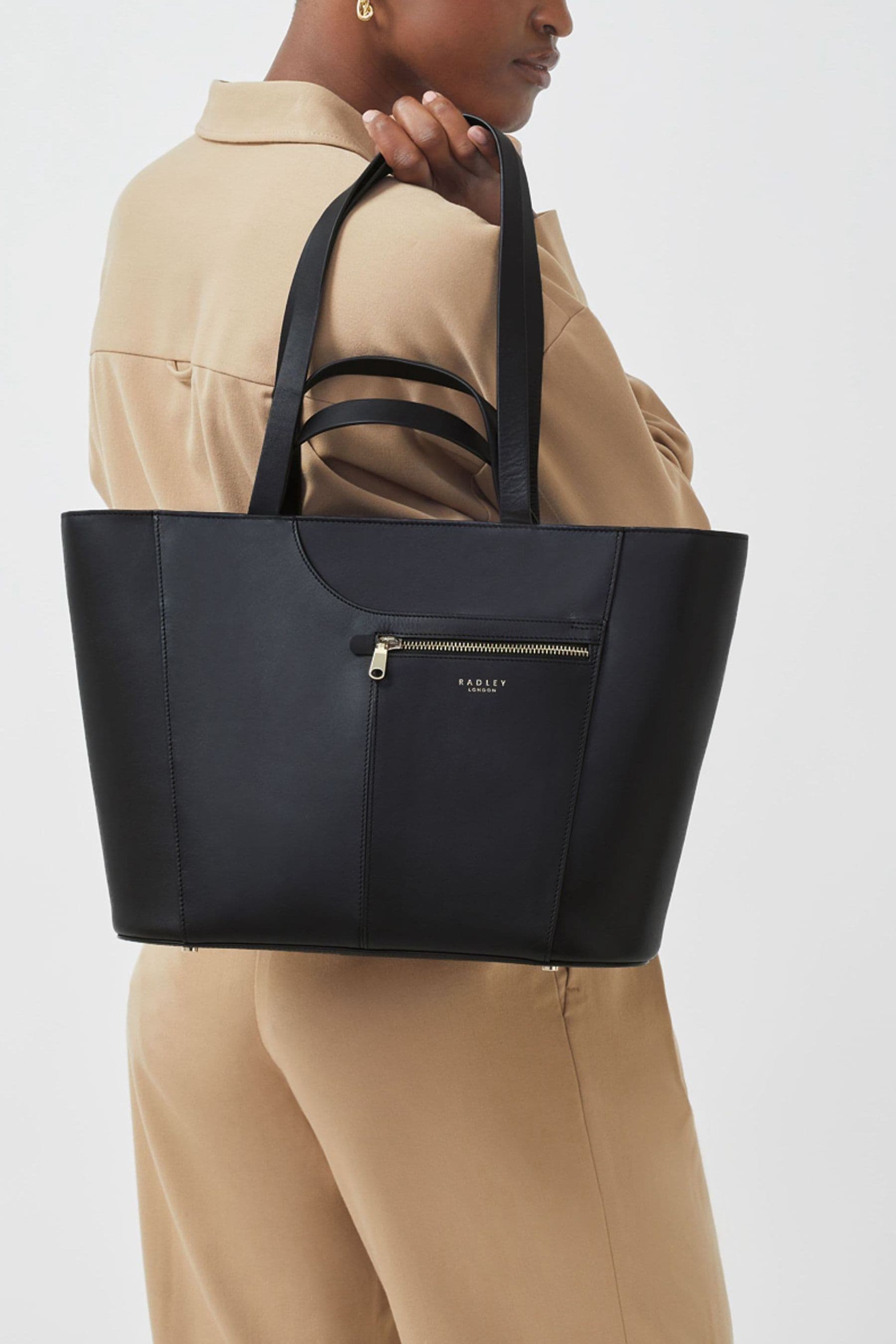 Radley London Black Pockets Icon Large Zi P Top Tote Bag