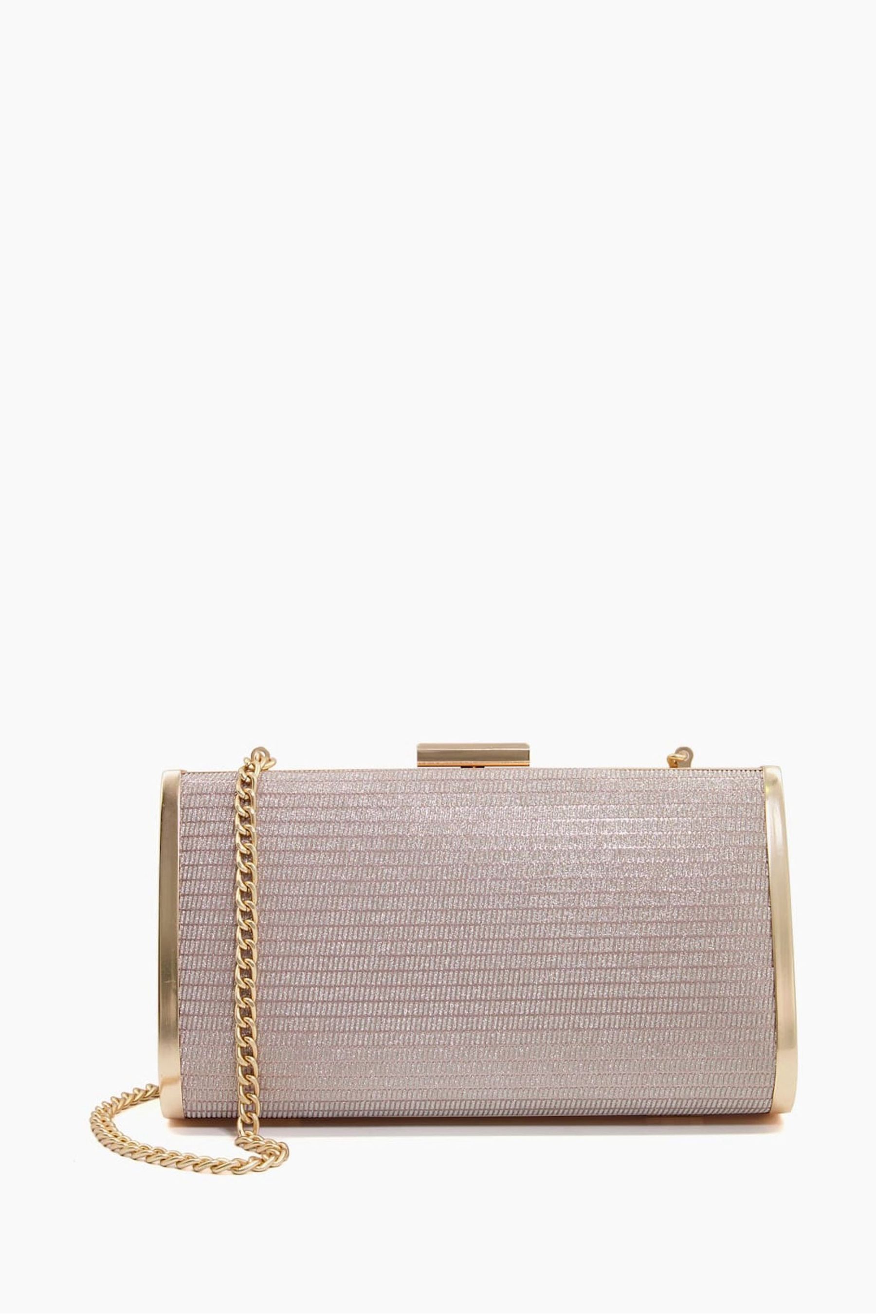 Gold clutch bag dune sales