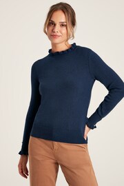 Joules Edith Navy Blue Frill Neck Jumper - Image 1 of 5